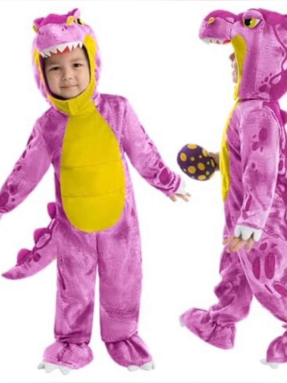 Spooktacular Creations Youth Triceratops Costume Small Plush Dinosaur Pink